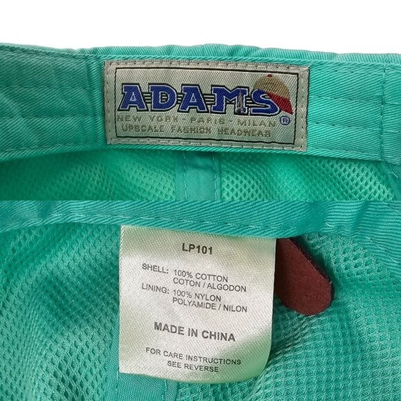 Adams Embroidery Applique Baby Crib Tuck Strap Teal Cap Star Animal Print Hat - Picture 8 of 13